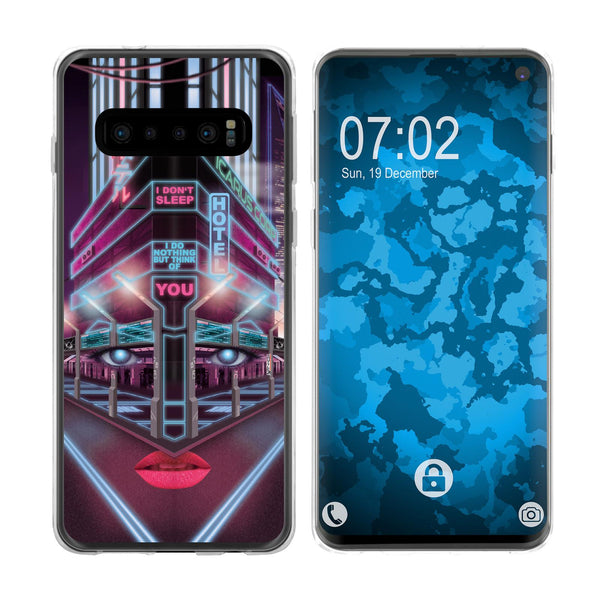 Galaxy S10 Silikon-Hülle Retro Wave Cyberpunk.02 M5 Case