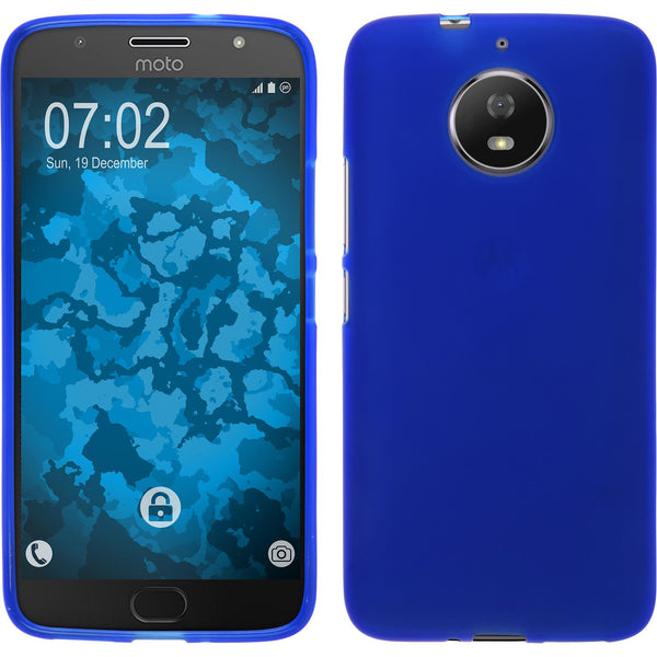 PhoneNatic Case kompatibel mit Lenovo Moto G5s - blau Silikon Hülle matt Cover