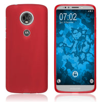 PhoneNatic Case kompatibel mit Motorola Moto E5 Plus - rot Silikon Hülle matt Cover