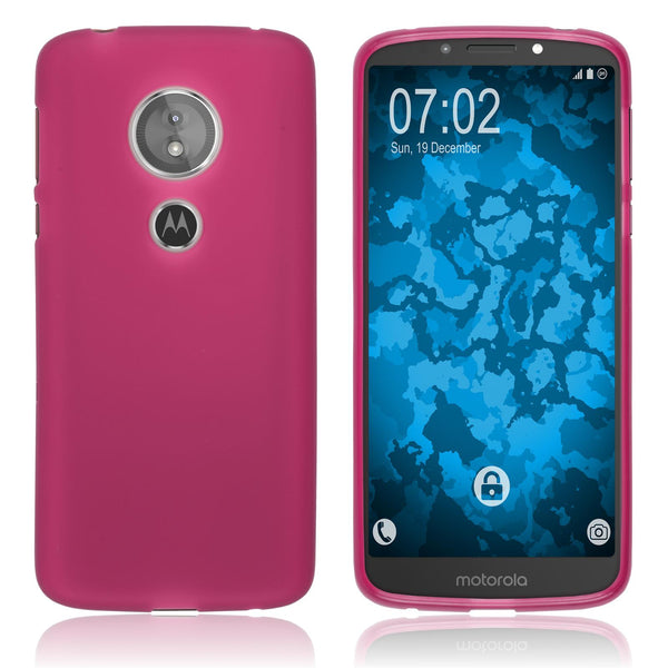 PhoneNatic Case kompatibel mit Motorola Moto E5 (5th Gen) - pink Silikon Hülle matt Cover