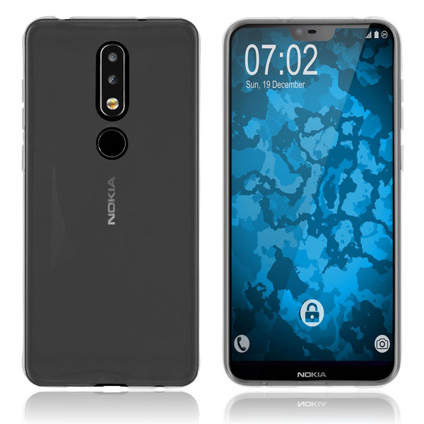 PhoneNatic Case kompatibel mit  Nokia 6.1 Plus (X6) - Crystal Clear Silikon Hülle transparent Cover