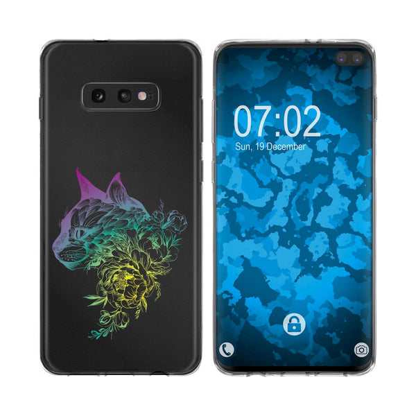 Galaxy S10e Silikon-Hülle Floral Katze M2-4 Case