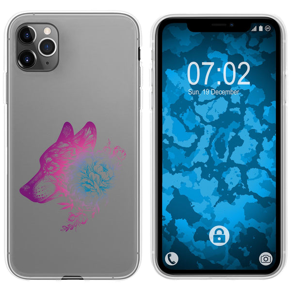 iPhone 11 Pro Max Silikon-Hülle Floral Wolf M3-6 Case