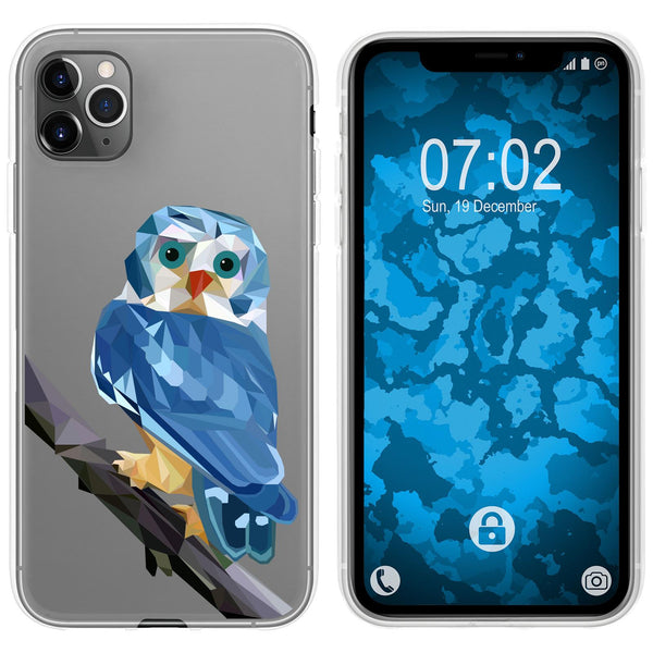 iPhone 11 Pro Max Silikon-Hülle Vektor Tiere Eule M1 Case