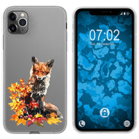 iPhone 11 Pro Max Silikon-Hülle Vektor Tiere Fuchs M10 Case