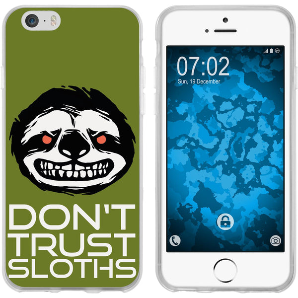 iPhone 6 Plus / 6s Plus Silikon-Hülle Crazy Animals Faultier