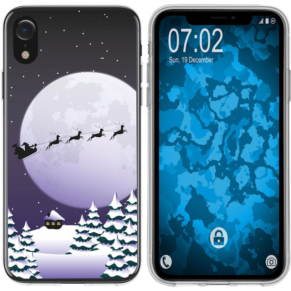 iPhone Xr Silikon-Hülle X Mas Weihnachten Santa - Night M5 C