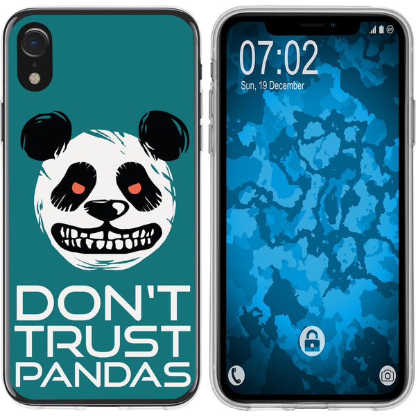 iPhone Xr Silikon-Hülle Crazy Animals Panda M2 Case