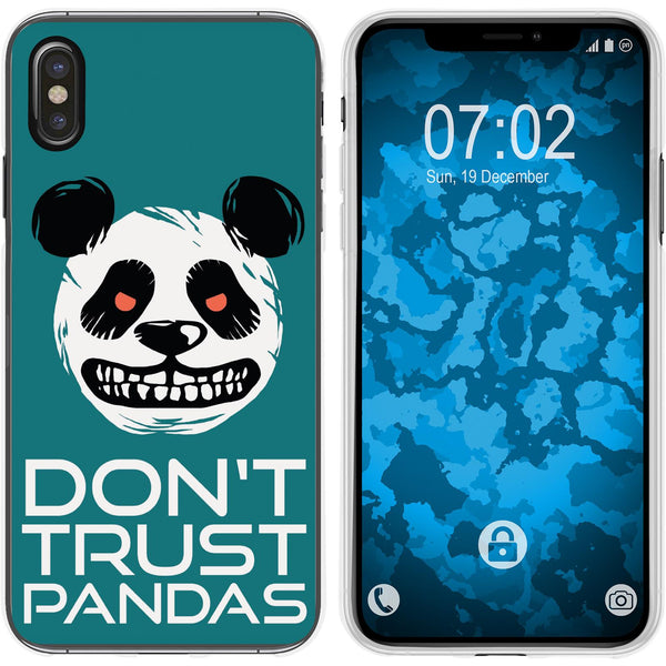 iPhone Xs Max Silikon-Hülle Crazy Animals Panda M2 Case