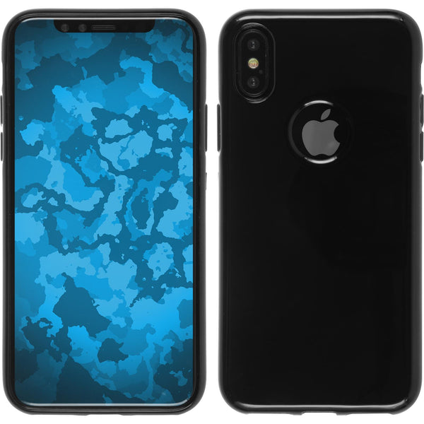 PhoneNatic Case kompatibel mit Apple iPhone Xs Max - schwarz Silikon Hülle transparent Cover