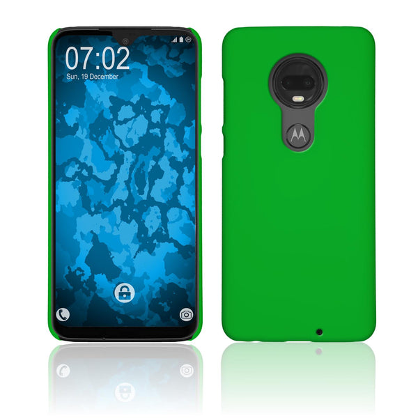 Hardcase für Motorola Moto G7 Plus gummiert grün