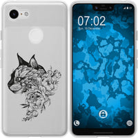 Pixel 3 XL Silikon-Hülle Floral Katze M2-1 Case