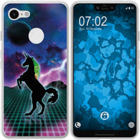 Pixel 3 XL Silikon-Hülle Retro Wave Einhorn M2 Case