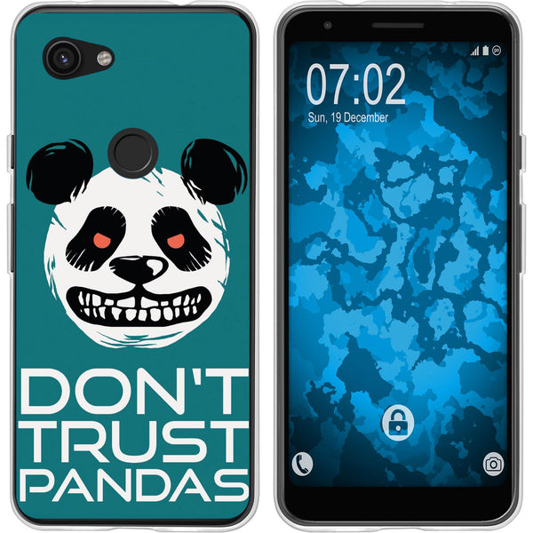 Pixel 3a XL Silikon-Hülle Crazy Animals Panda M2 Case