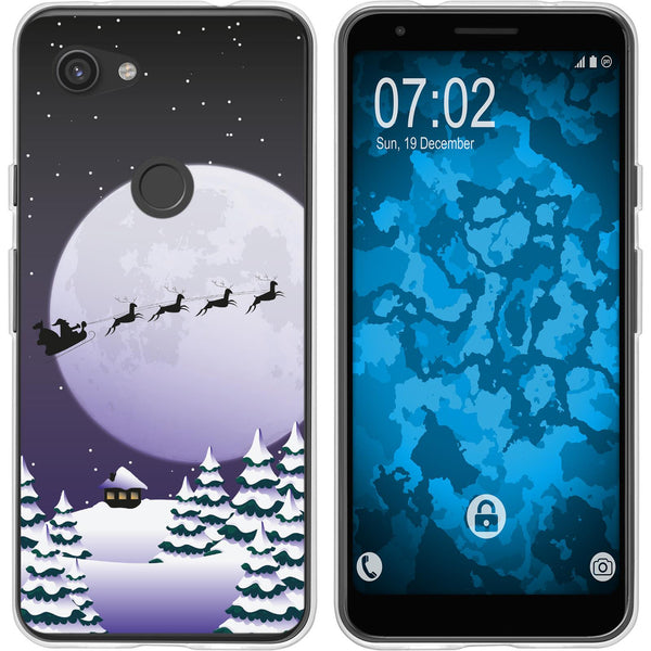 Pixel 3a XL Silikon-Hülle X Mas Weihnachten Santa - Night M5