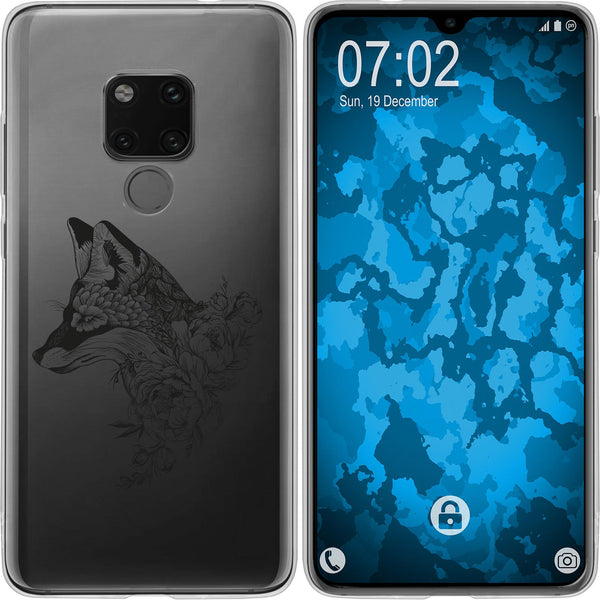 Mate 20 Silikon-Hülle Floral Fuchs M1-1 Case