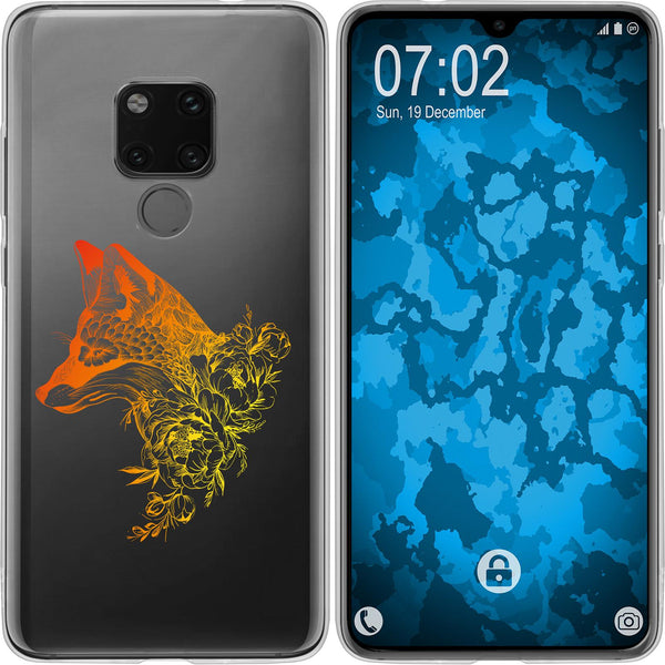 Mate 20 Silikon-Hülle Floral Fuchs M1-2 Case