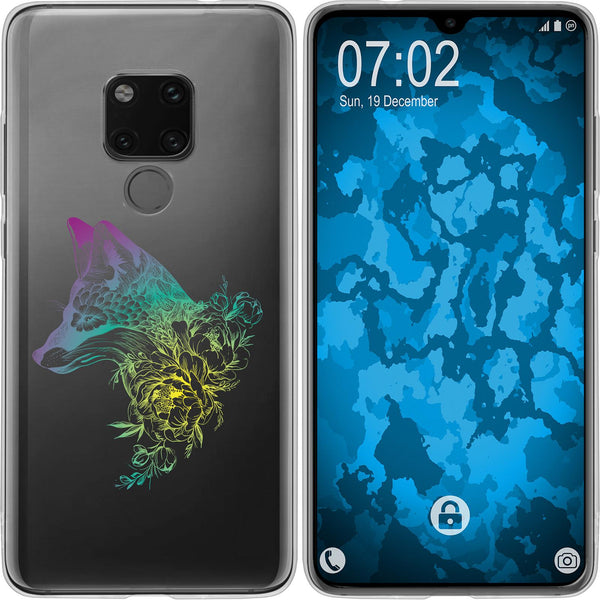 Mate 20 Silikon-Hülle Floral Fuchs M1-4 Case