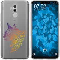 Mate 20 Lite Silikon-Hülle Floral Katze M2-3 Case