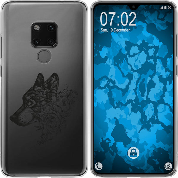 Mate 20 Silikon-Hülle Floral Wolf M3-1 Case