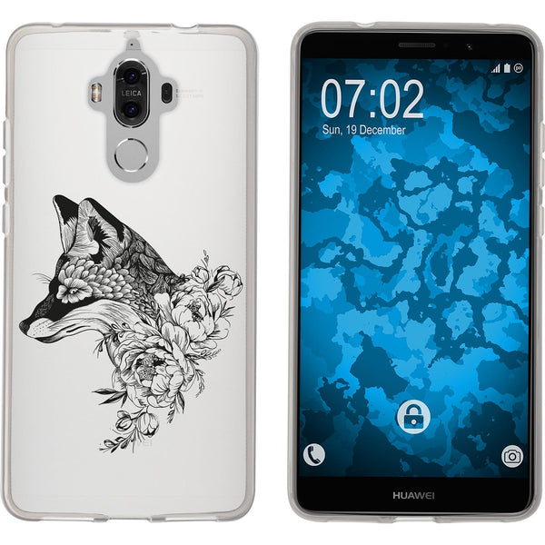 Mate 9 Silikon-Hülle Floral Fuchs M1-1 Case