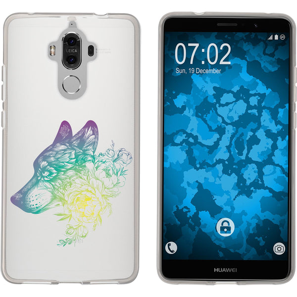 Mate 9 Silikon-Hülle Floral Wolf M3-4 Case