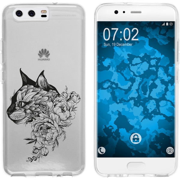 P10 Plus Silikon-Hülle Floral Katze M2-1 Case