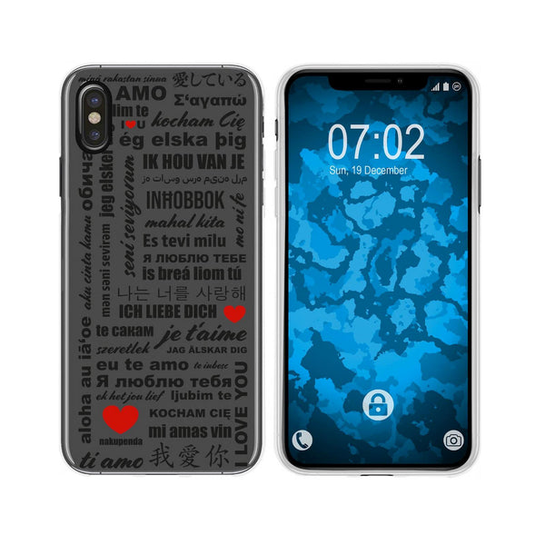 iPhone Xs Max Silikon-Hülle in Love Wörter M4 Case