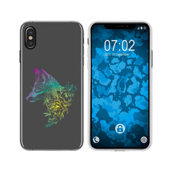 iPhone Xs Max Silikon-Hülle Floral Fuchs M1-4 Case