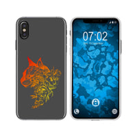 iPhone Xs Max Silikon-Hülle Floral Katze M2-2 Case