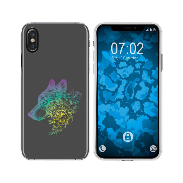 iPhone Xs Max Silikon-Hülle Floral Wolf M3-4 Case