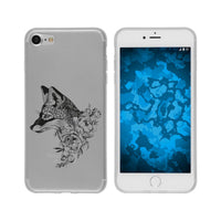 iPhone 7 / 8 / SE 2020 Silikon-Hülle Floral Fuchs M1-1 Case