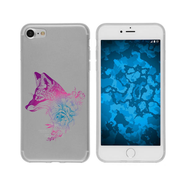 iPhone 7 / 8 / SE 2020 Silikon-Hülle Floral Fuchs M1-6 Case