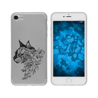 iPhone 6 Plus / 6s Plus Silikon-Hülle Floral Katze M2-1 Case