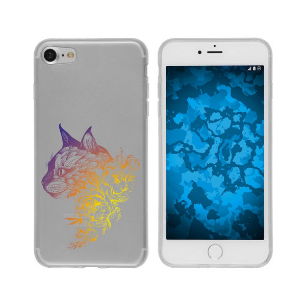 iPhone 6 Plus / 6s Plus Silikon-Hülle Floral Katze M2-3 Case