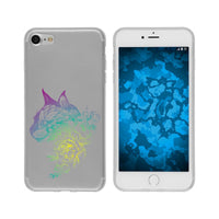 iPhone 7 / 8 / SE 2020 Silikon-Hülle Floral Katze M2-4 Case