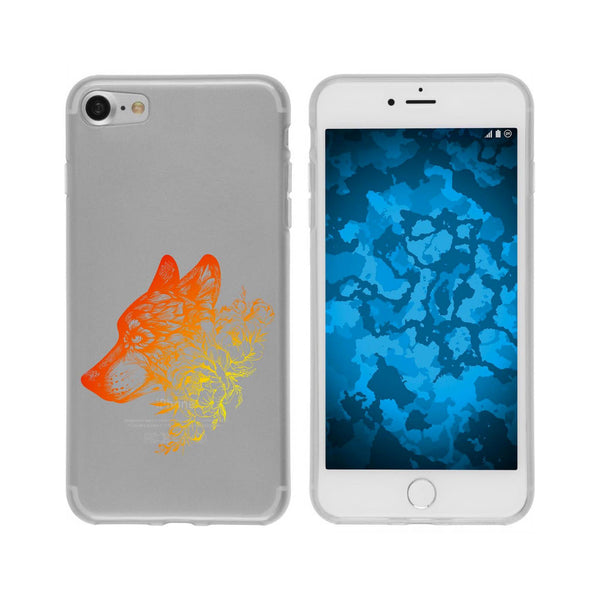 iPhone 6 Plus / 6s Plus Silikon-Hülle Floral Wolf M3-2 Case