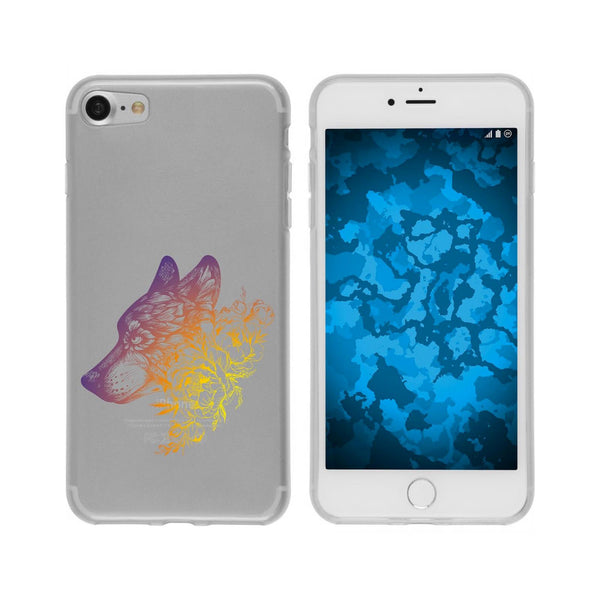 iPhone 6 Plus / 6s Plus Silikon-Hülle Floral Wolf M3-3 Case