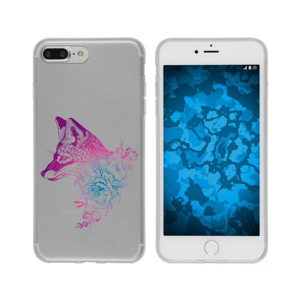 iPhone 7 Plus / 8 Plus Silikon-Hülle Floral Fuchs M1-6 Case