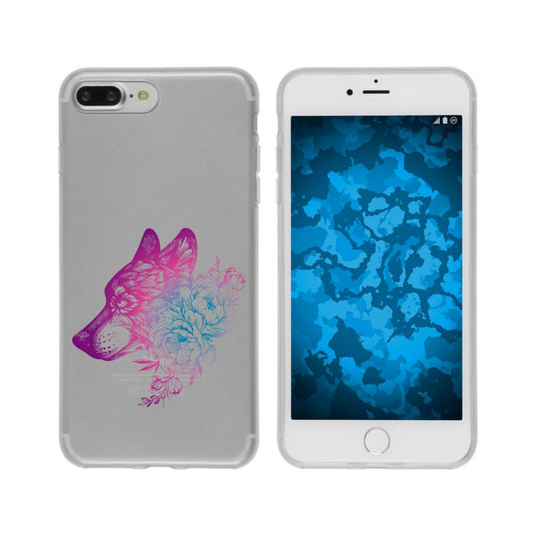 iPhone 7 Plus / 8 Plus Silikon-Hülle Floral Wolf M3-6 Case