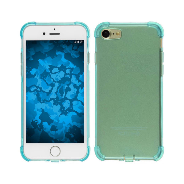 PhoneNatic Case kompatibel mit Apple iPhone 7 / 8 / SE 2020 - blau Silikon Hülle Shock-Proof + 2 Schutzfolien