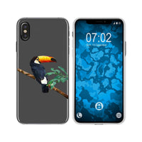 iPhone Xs Max Silikon-Hülle Vektor Tiere Tucan M5 Case