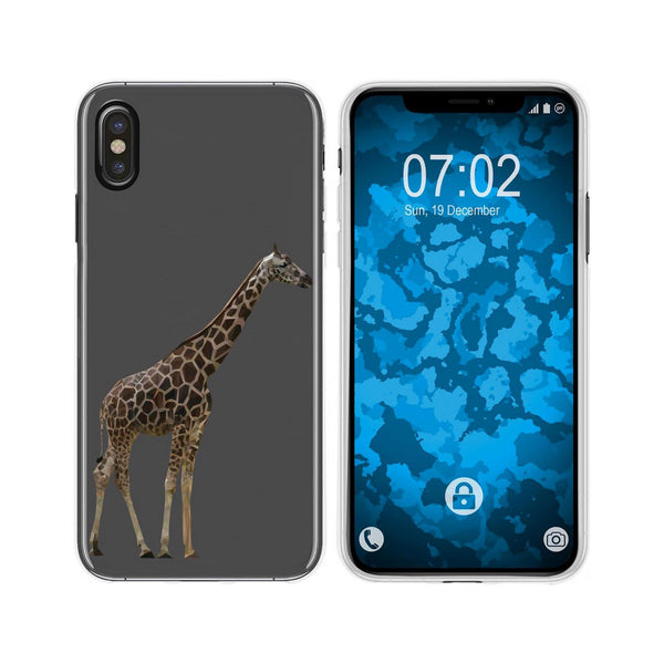 iPhone Xs Max Silikon-Hülle Vektor Tiere Giraffe M8 Case