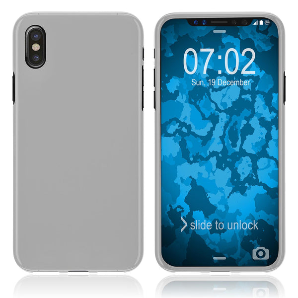 PhoneNatic Case kompatibel mit Apple iPhone Xs Max - weiﬂ Silikon Hülle matt Cover