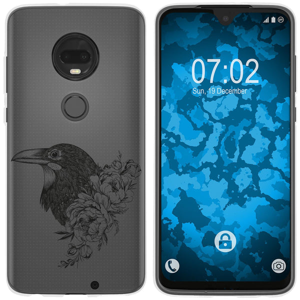 Moto G7 Silikon-Hülle Floral Rabe M4-1 Case