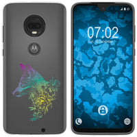 Moto G7 Plus Silikon-Hülle Floral Fuchs M1-4 Case