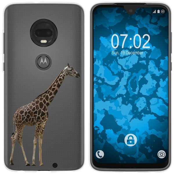 Moto G7 Plus Silikon-Hülle Vektor Tiere Giraffe M8 Case