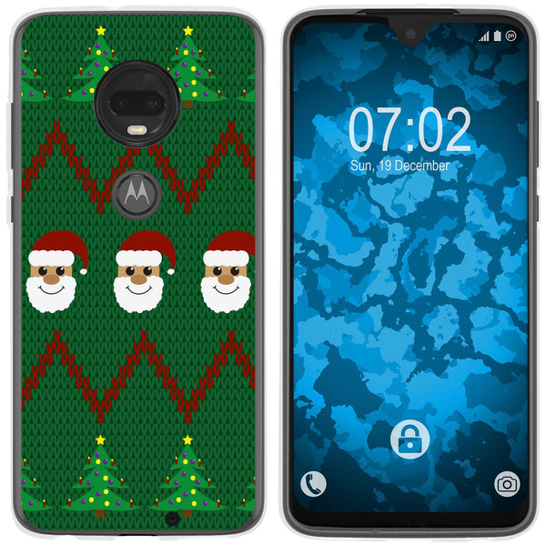 Moto G7 Silikon-Hülle X Mas Weihnachten X-Mas Sweater M7 Cas