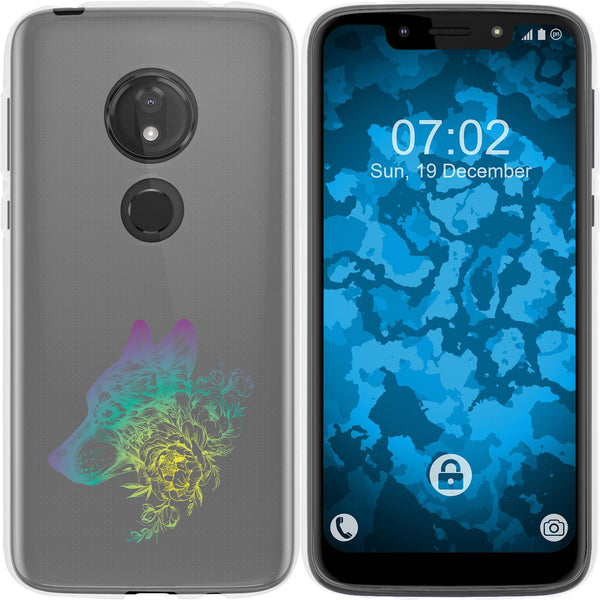 Moto G7 Play Silikon-Hülle Floral Wolf M3-4 Case