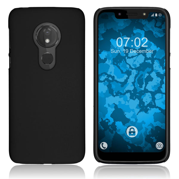 Hardcase für Motorola Moto G7 Play gummiert schwarz